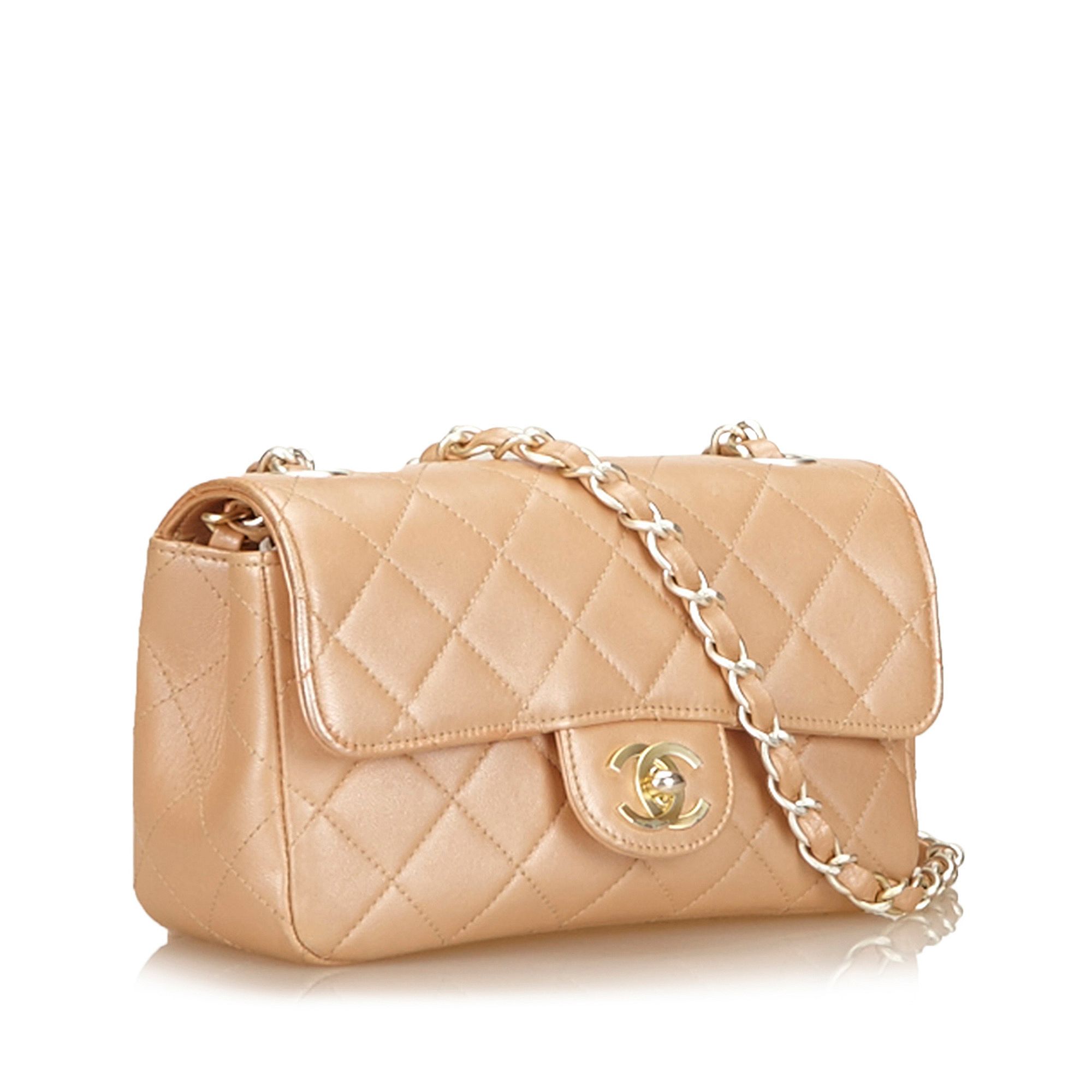 CHANEL PALE METALLIC PINK SMALL SINGLE FLAP HANDBAG, date code for 2000-02, quilted leather with - Image 3 of 16