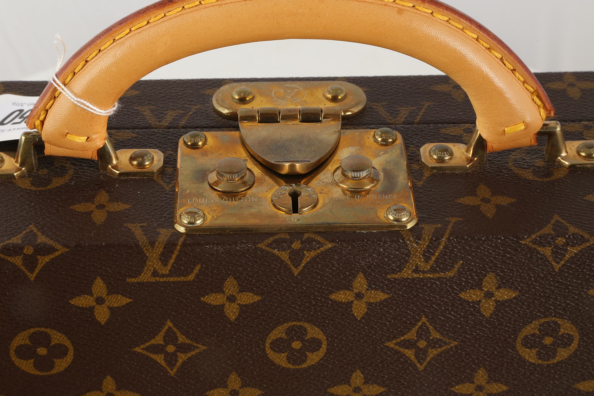 LOUIS VUITTON JEWELLERY CASE, date code for 2003, hardside monogram canvas and leather trim, lift - Image 16 of 18