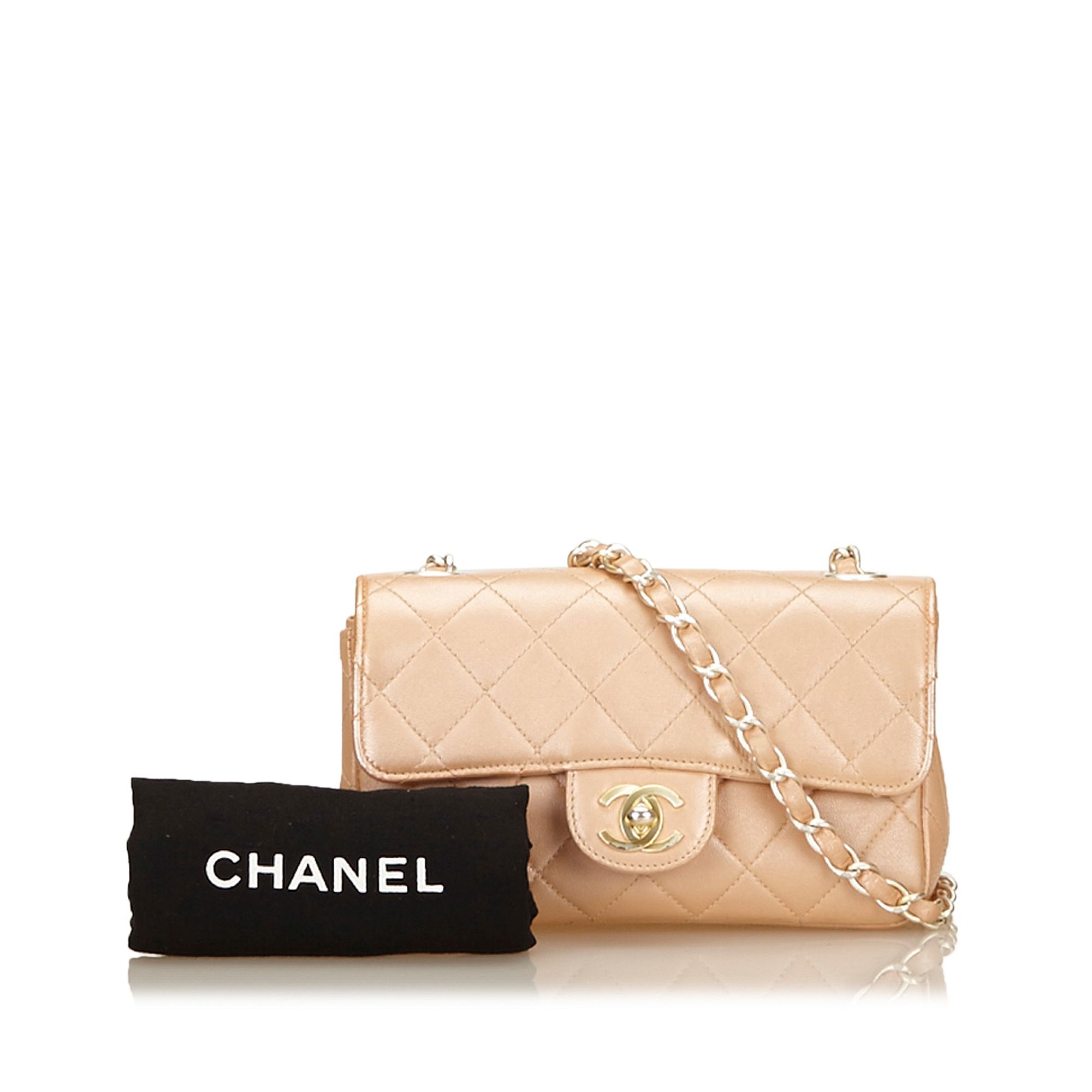 CHANEL PALE METALLIC PINK SMALL SINGLE FLAP HANDBAG, date code for 2000-02, quilted leather with - Image 15 of 16