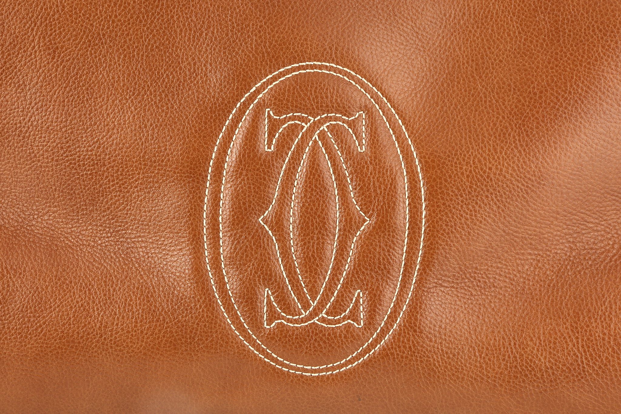 CARTIER MARCELLO DE CARTIER HANDBAG, tan leather with white stitching, 49cm wide, 28cm high, with - Image 5 of 18