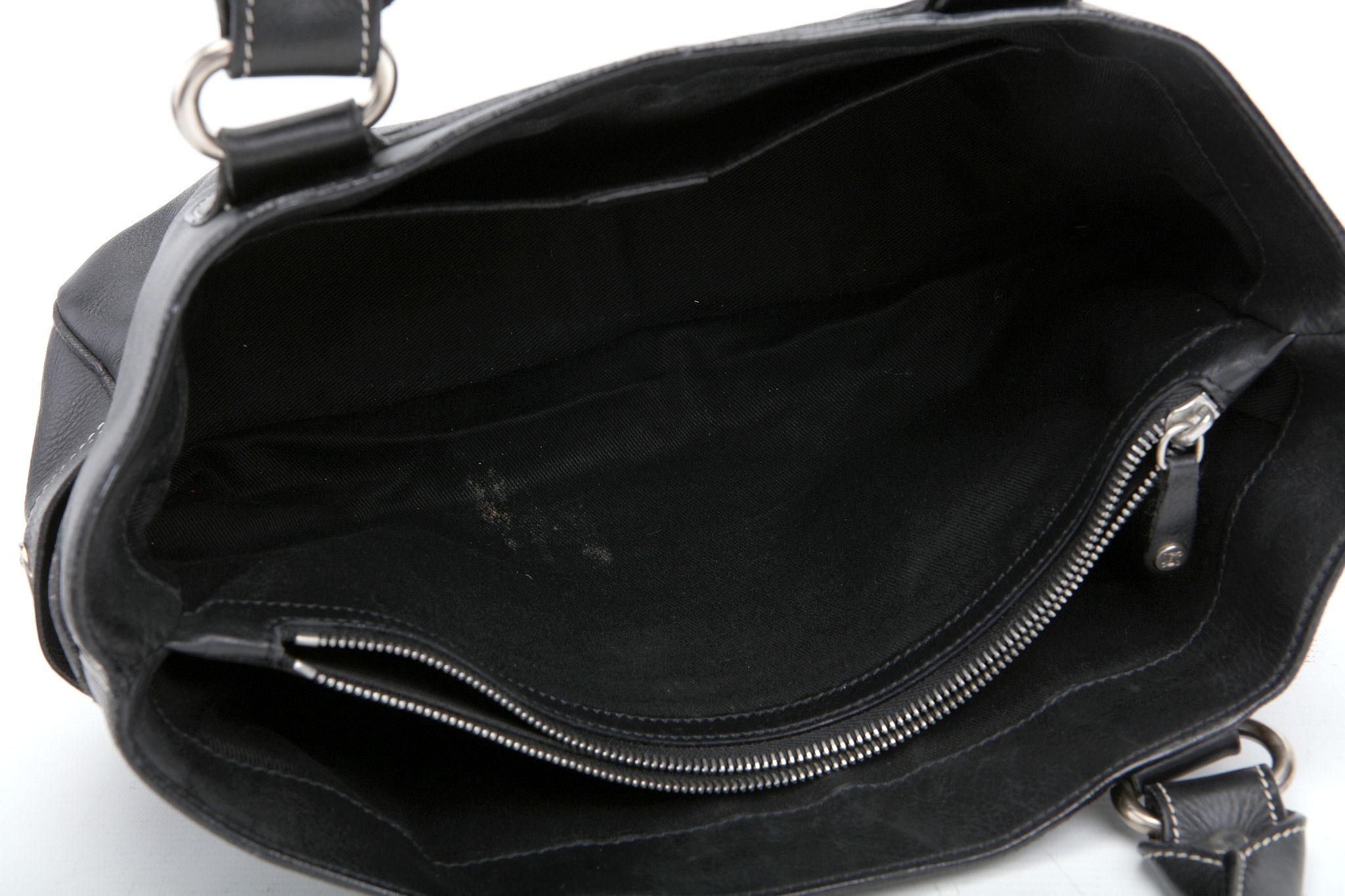 CELINE BOOGIE BAG, black leather with white stitching, 35cm wide, 30cm high, with dust bag - Image 10 of 12