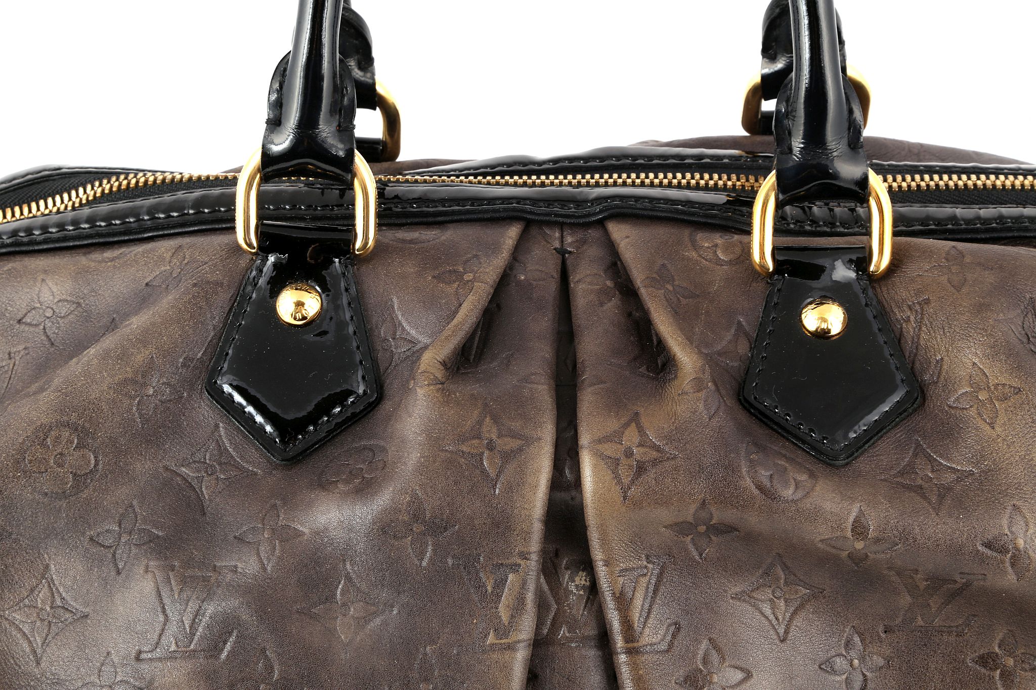 LOUIS VUITTON STEPHEN BOSTON HANDBAG, date code for 2006, embossed monogram leather with black - Image 3 of 12