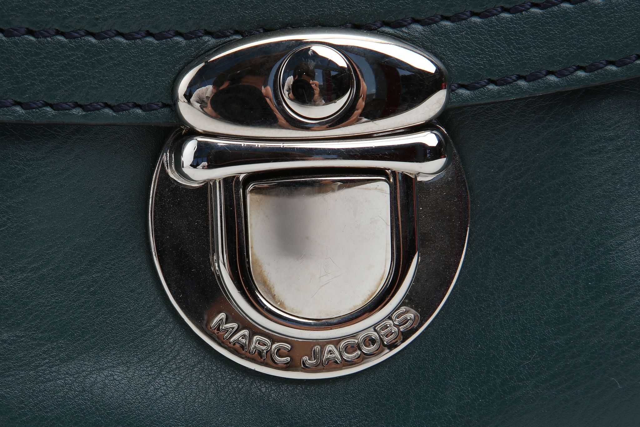 MARC JACOBS VENETIA HANDBAG, teal leather with silver hardware, 38cm wide, 23cm high, with dust bag - Image 8 of 12
