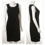 CHANEL BLACK TULIP DRESS, sleeveless, no size stated but has a 34" bust (UK size 10)