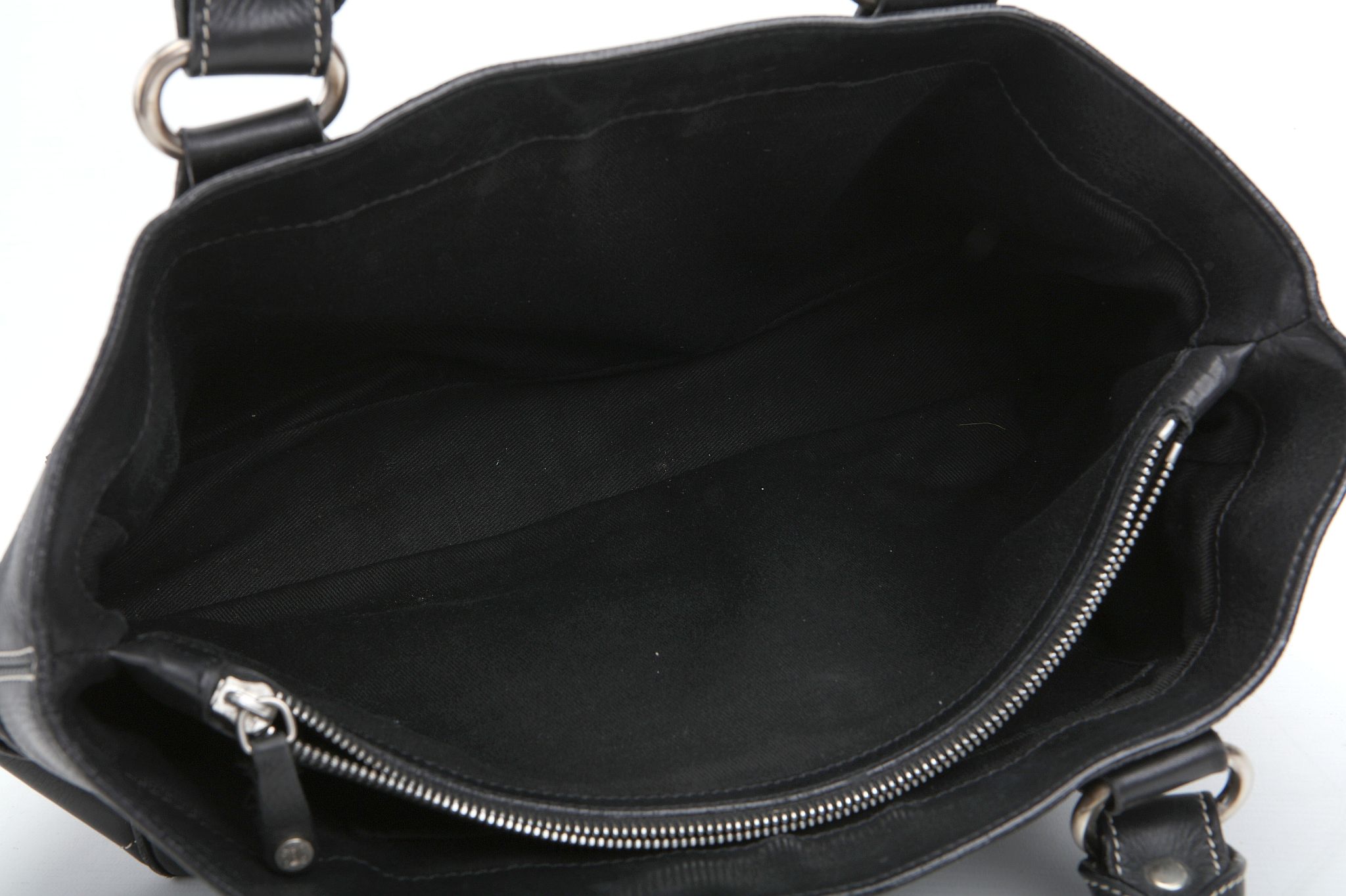 CELINE BOOGIE BAG, black leather with white stitching, 35cm wide, 30cm high, with dust bag - Image 12 of 12