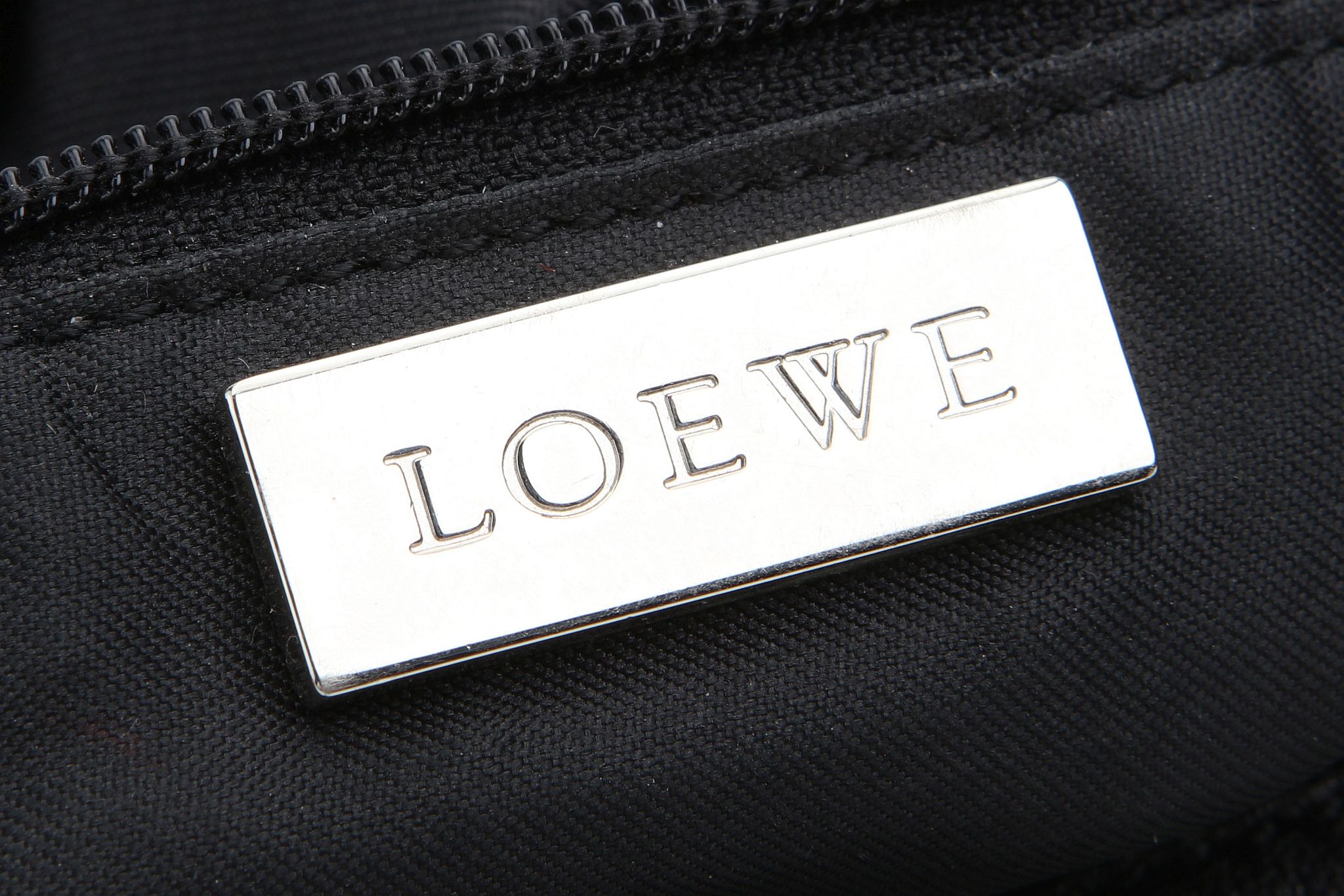 LOEWE HOBO HANDBAG, soft black leather with chunky silver tone strap, 42cm wide, 32cm high, with - Image 7 of 10