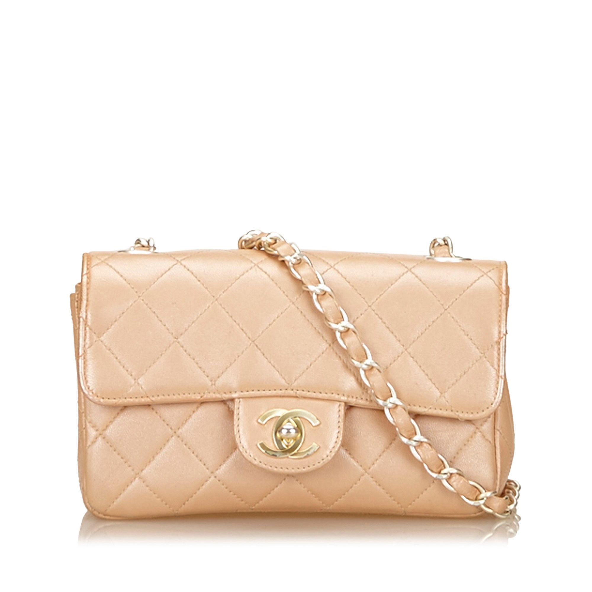 CHANEL PALE METALLIC PINK SMALL SINGLE FLAP HANDBAG, date code for 2000-02, quilted leather with - Image 2 of 16