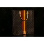 LOUIS VUITTON PLAT HANDBAG, date code for 2004, monogram canvas with leather trim and painted red