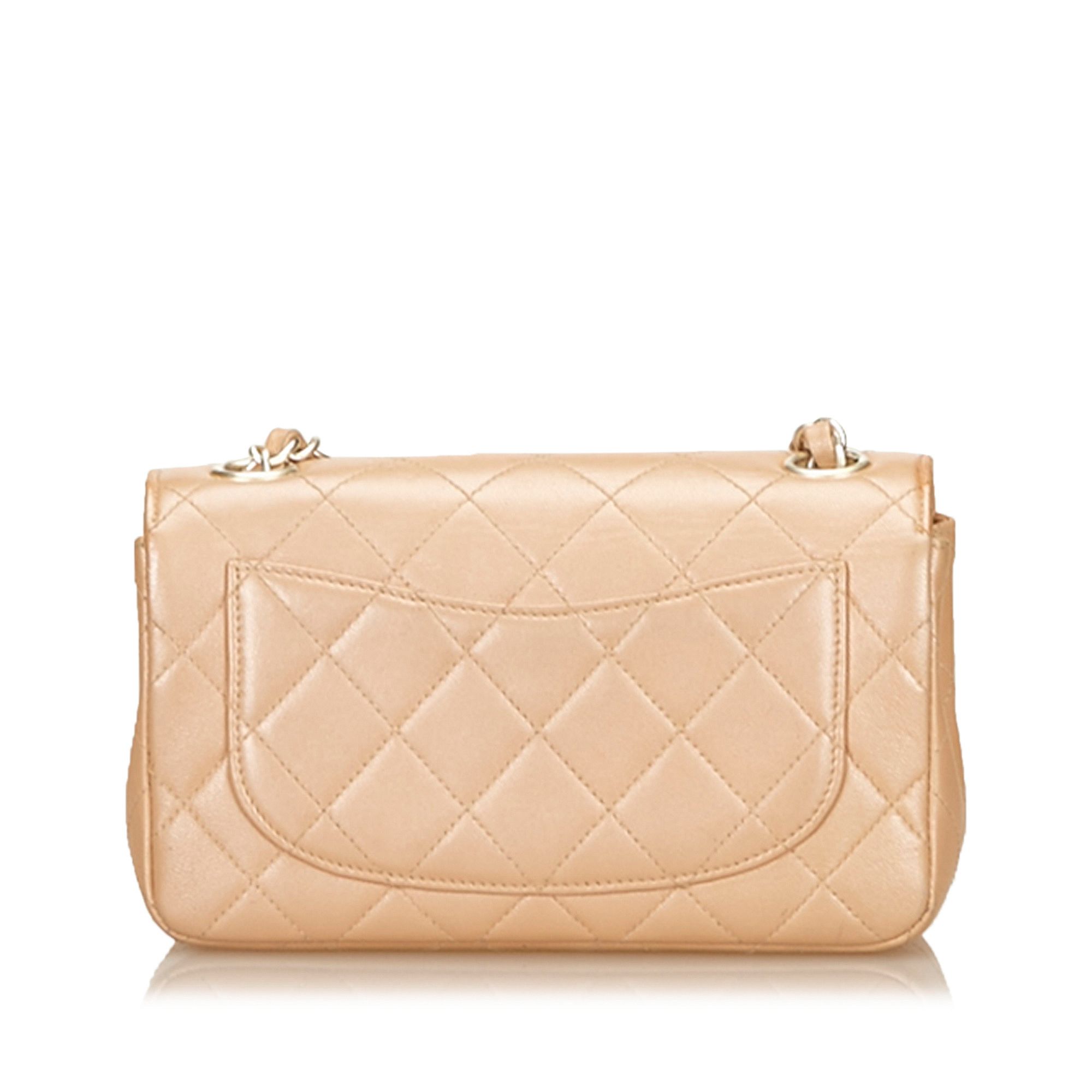 CHANEL PALE METALLIC PINK SMALL SINGLE FLAP HANDBAG, date code for 2000-02, quilted leather with - Image 6 of 16