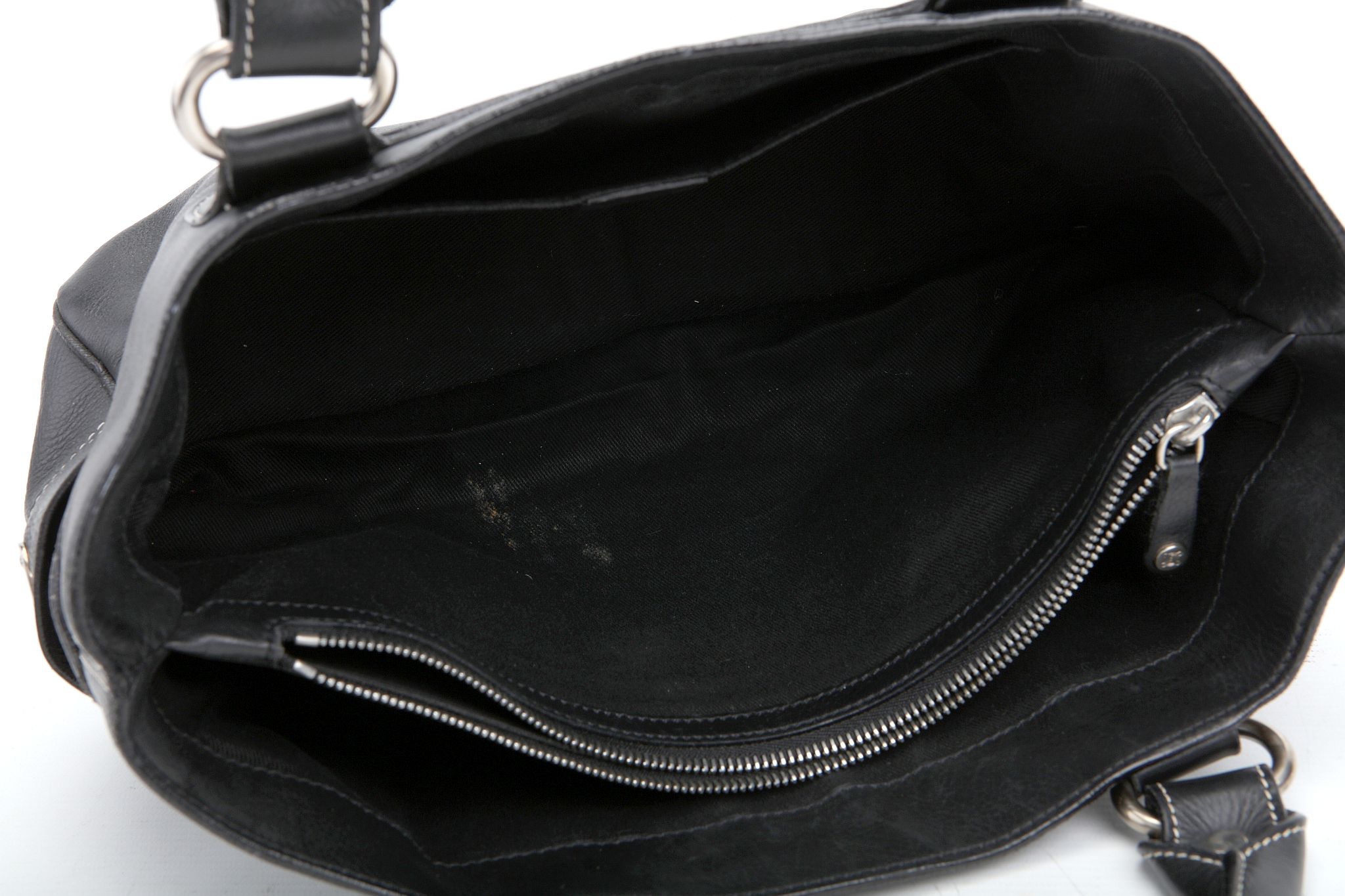 CELINE BOOGIE BAG, black leather with white stitching, 35cm wide, 30cm high, with dust bag - Image 9 of 12