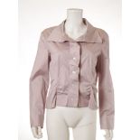 LOUIS VUITTON LIGHT PINK COTTON SHIRT, long sleeve with ruching at the waist, size 44 (UK size 16)