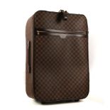 LOUIS VUITTON PEGASE 70 SUITCASE, date code for 2006, Daumier canvas with leather trim, complete