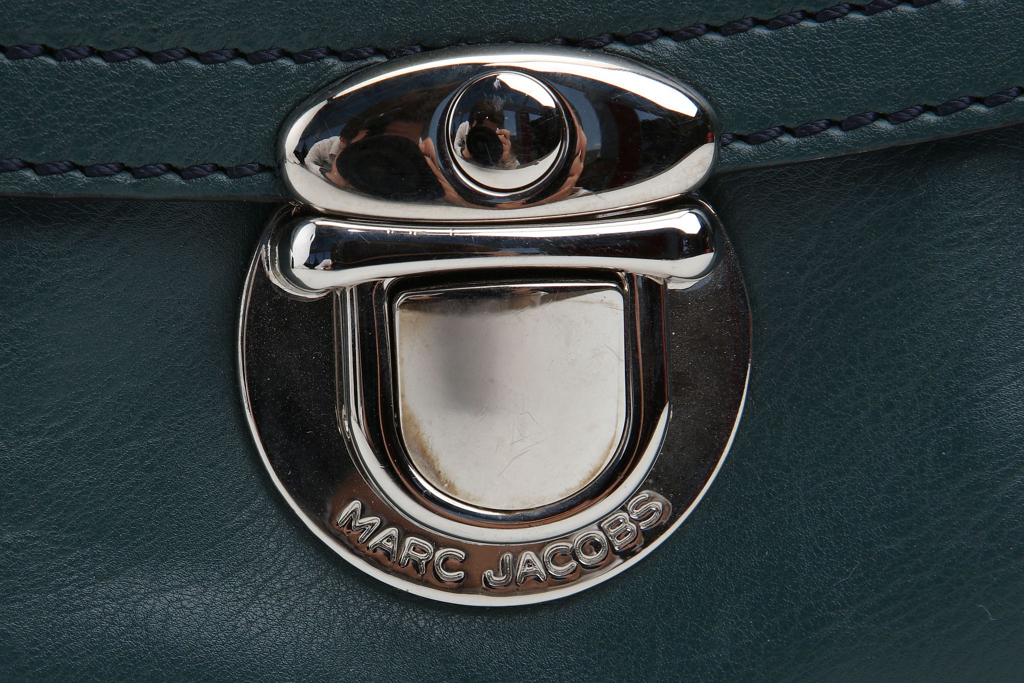 MARC JACOBS VENETIA HANDBAG, teal leather with silver hardware, 38cm wide, 23cm high, with dust bag - Image 7 of 12