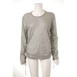 LOUIS VUITTON GREY LOUNGE TOP, toggle detail to sleeves and hem, size cut out but approximately size