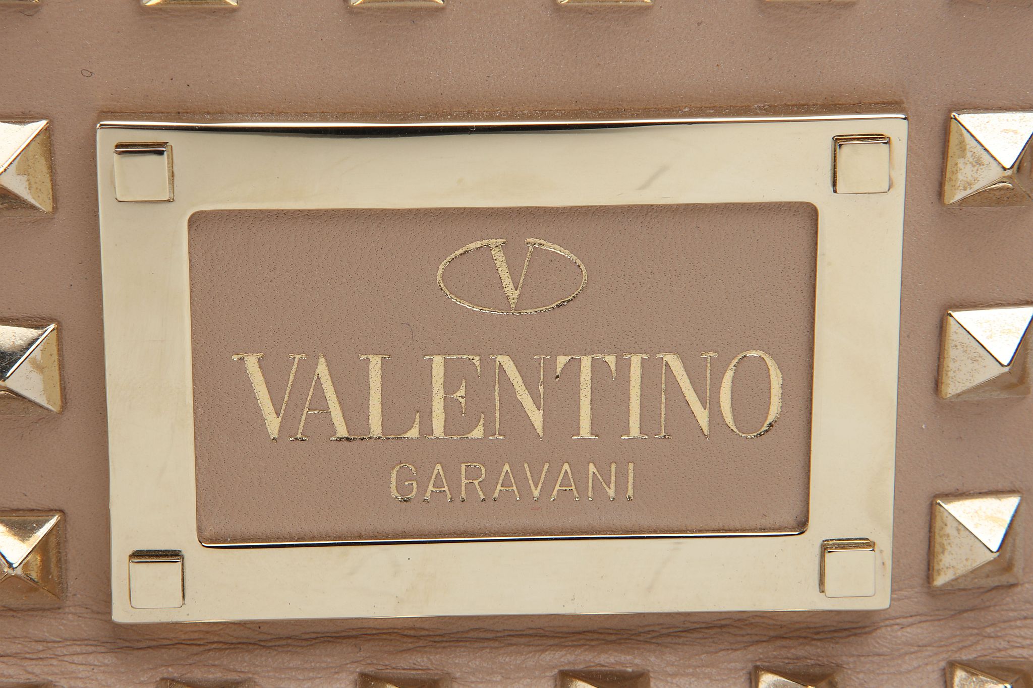 VALENTINO ROCKSTUD SHOULDER BAG, nude leather with all over chrome stud decoration, 32cm wide, - Image 5 of 12