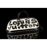 LOUIS VUITTON STEPHEN SPROUSE EAST/WEST ALMA BAG, date code for 2001, black and white graffiti
