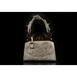 CHRISTIAN DIOR 1947 KNOT SAMOURAI HANDBAG, limited edition and numbered 0531, grey lambskin with