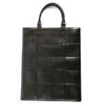 RARE LOUIS VUITTON RUNWAY STRETCH FIZZ TOTE, from the 2003 collection, black epi leather and red