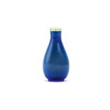 A CHINESE PEKING GLASS SAPHIRE BLUE SNUFF BOTTLE. Qing Dynasty, Xianfeng mark and period. Of pear-