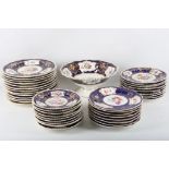 Bloor Derby, a collection of tableware to include 3 sizes of gadrooned edge plates, all with