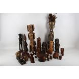 An interesting miscellaneous collection of tribal and treen items, to include Nyamwezi figures, a