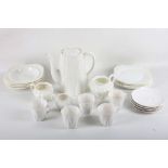 A Shelley 5 part white coffee service in dainty pattern, comprising 5 coffee cups, saucers and