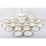 A Royal Doulton 'Forsyth' pattern coffee service for 10, comprises coffee pot, 2 cream jugs, a