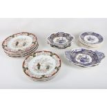 A set of Spode 1820's shaped dessert dishes, sold together with 9 matching plates by Copeland &