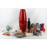 A selection of early - mid 20th Century ceramics, to include a Royal Doulton green lustre, twin