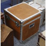 2 x Square aviator trunks, faux tanned leather, lift up tops.