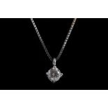 An 18 carat white gold and solitaire diamond pendant, set round cut diamond of approx. 0.10