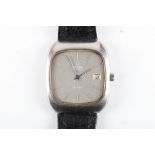 An Omega de Ville wristwatch, having quartz movement, baton dial, with stainless steel case, on