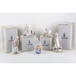 Three items of Lladro porcelain clown figures to include; 'Tired Friend', 'Littlest Clown' and a