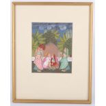 A collection of 5 Indian painted miniatures all identically mounted and framed, each measuring 28