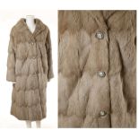 GREY SQUIRREL 3/4 LENGTH COAT, 1950s, with three large central buttons, chest 48" (122cm) wide,