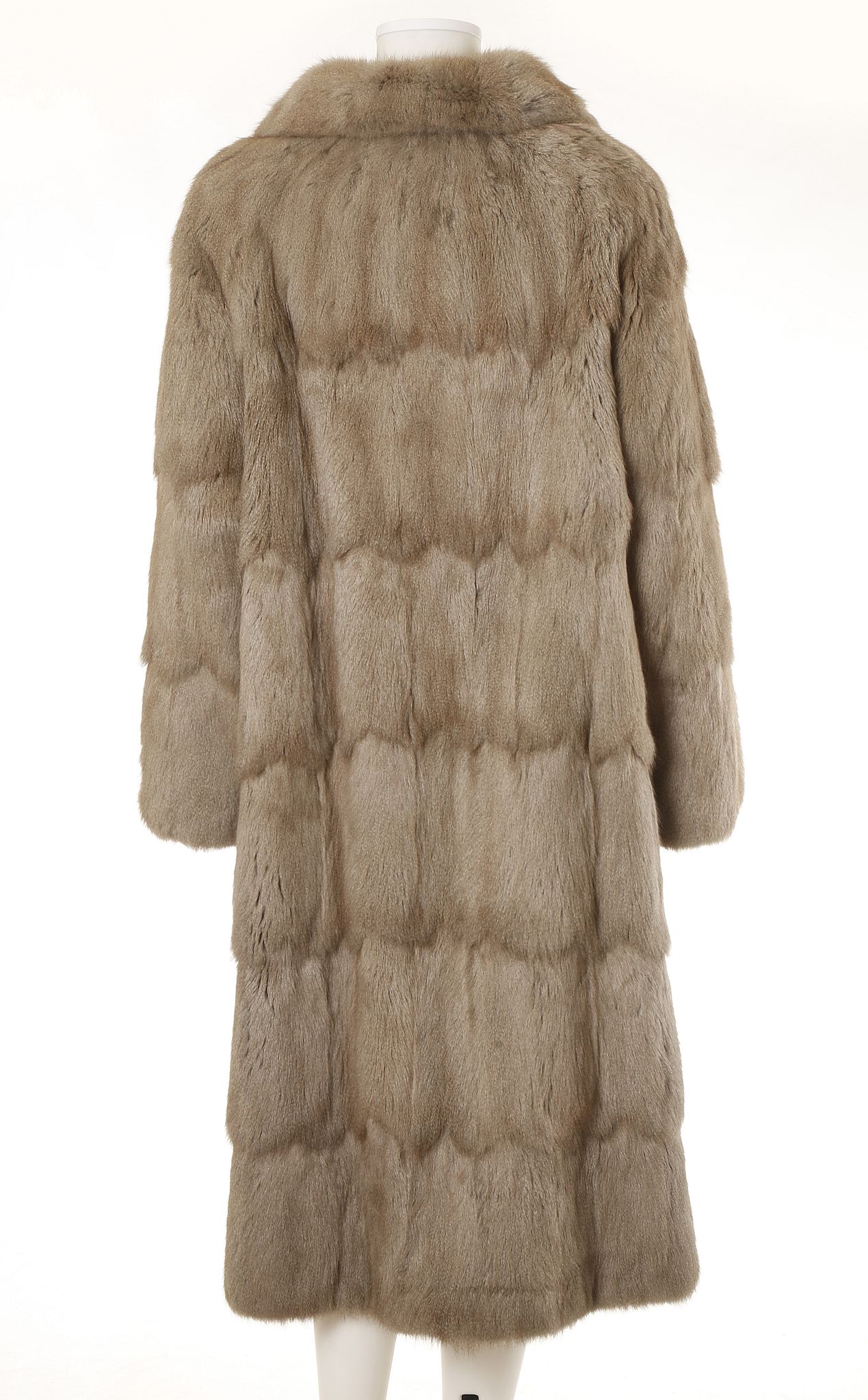 GREY SQUIRREL 3/4 LENGTH COAT, 1950s, with three large central buttons, chest 48" (122cm) wide, - Image 2 of 3