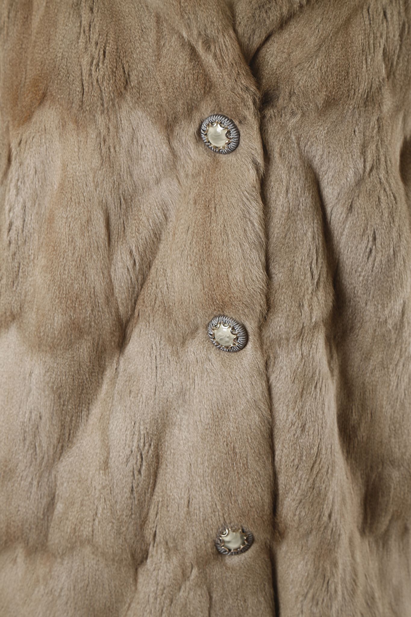 GREY SQUIRREL 3/4 LENGTH COAT, 1950s, with three large central buttons, chest 48" (122cm) wide, - Image 3 of 3