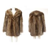 RACOON SHORT JACKET, wide collar, by Frouchtman, Barcelona, chest 42" wide (107cm), 71cm long