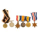 WWI medal trio; 1914/15 Star, Great War and Victory awarded to Cycle Corps Private,.... also WWII