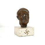 Bronze bust of the Nazi leader of the 3rd Reich Adolf Hitler, possibly the work of Hans Retzbach (