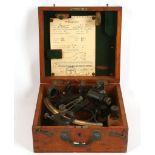 A J. Durkin of Middlesborough sextant, in its original wooden box, with two sighting lenses (tubes),