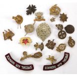 British Army and other cap badges; 6th Gurkha Queen Elizabeth Own, 4th Gwalior Infantry, Women's
