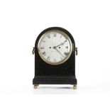 A REGENCY SCOTTISH EBONISED BRACKET / TABLE CLOCK BY REID & AULD, EDINBURGH the case of arched form,