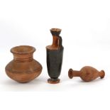 THREE CLASSICAL TERRACOTTA VESSELS Circa 5th-1st Century B.C. Including an Attic lekythos with