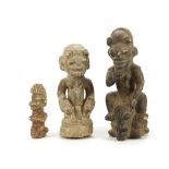 TWO NOMOLI STONE FIGURES, SIERRA LEONE One figure riding a bovine animal, 22cm high, and the other