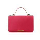 EMILIO PUCCI COMMESSA HANDBAG, in shocking pink leather with gilt tone hardware, blue and peach