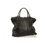 ALEXANDER MCQUEEN DE MANTA BAG, soft black leather with fold down magnetic corners, gilt hardware,