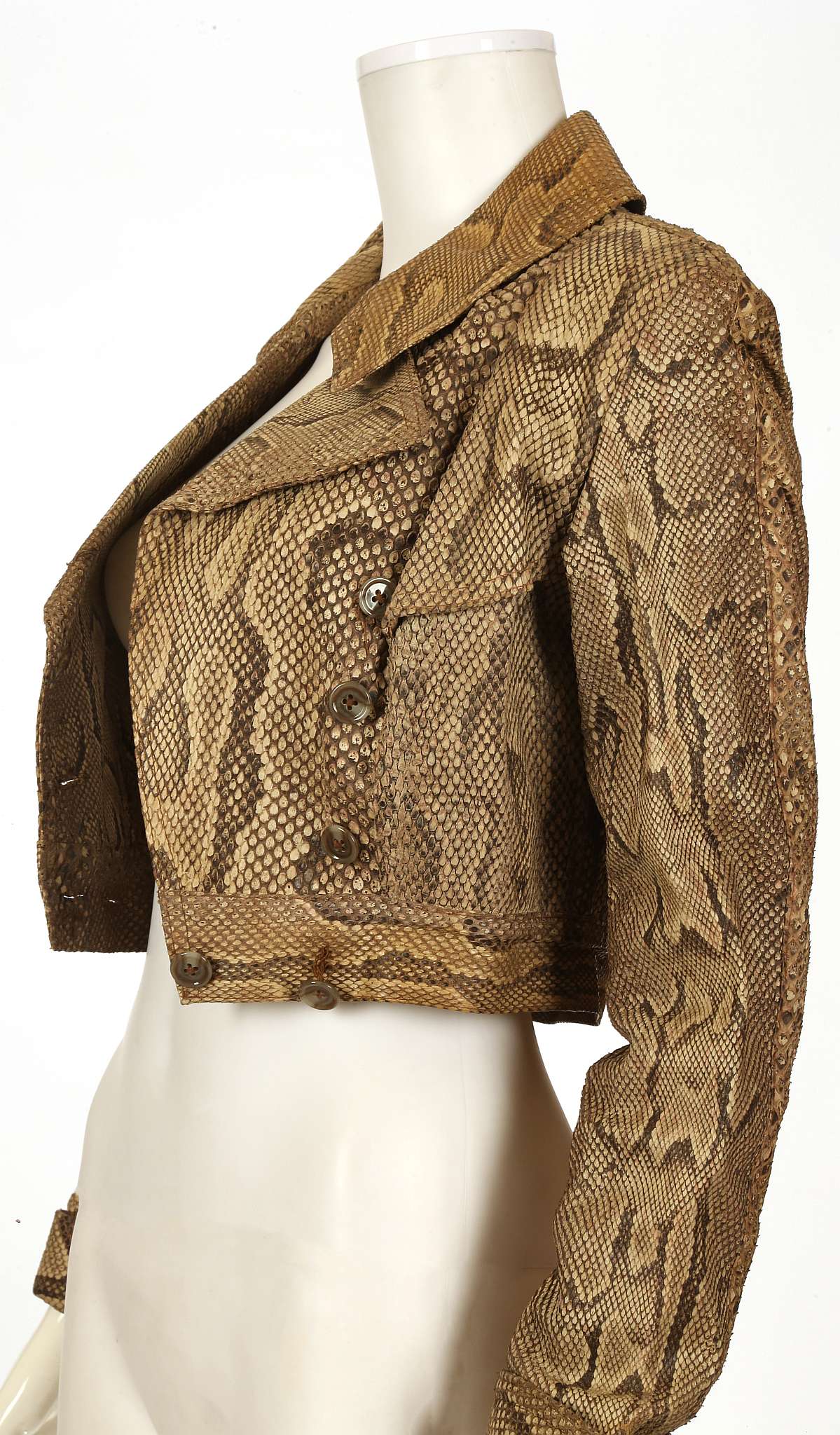 OSSIE CLARK PYTHON SKIN JACKET, late 1960s, waist length and double breasted with full lapels and - Image 2 of 8