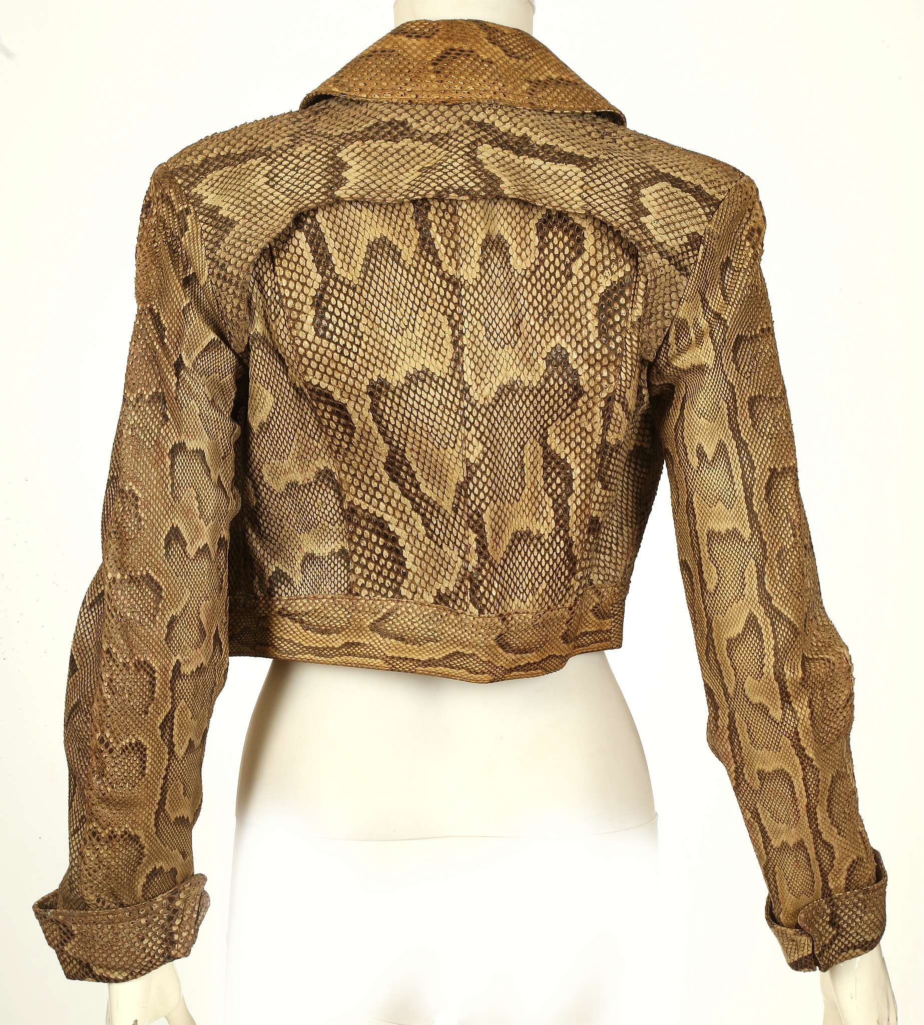 OSSIE CLARK PYTHON SKIN JACKET, late 1960s, waist length and double breasted with full lapels and - Image 5 of 8