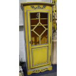 A French painted tall cupboard, with mesh doors